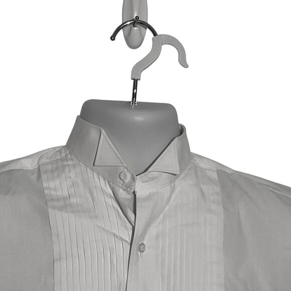 Neil Allyn Men's Tuxedo Shirt, White, Wing Collar, Pleated - Picture 3 of 9